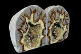 Wide, Crystal Filled Septarian Geode Bookends - Utah #167897-1